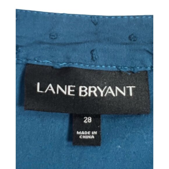 Lane Bryant Boho Peasant Shirt V Neck Button Lace Blue Plus Size 28 Top - Picture 3 of 11